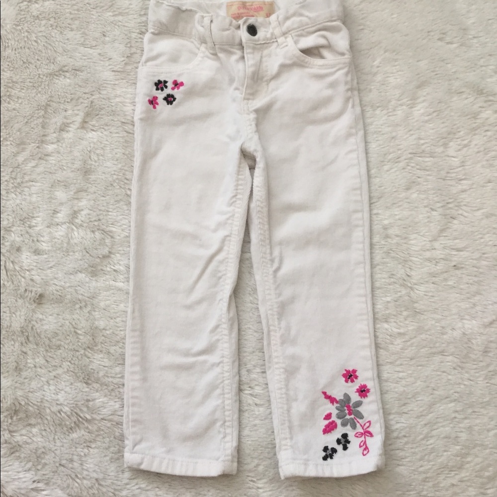 Corduroy embroidered white pants - Picture 2 of 8